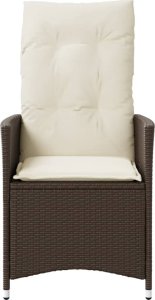 vidaXL Rozkładane fotele ogrodowe, 2 szt, poduszki, brązowy rattan PE 4