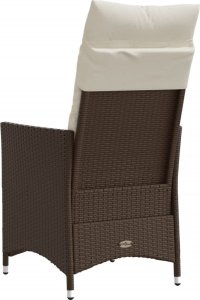 vidaXL Rozkładane fotele ogrodowe, 2 szt, poduszki, brązowy rattan PE 6