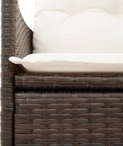 vidaXL Rozkładane fotele ogrodowe, 2 szt, poduszki, brązowy rattan PE 8