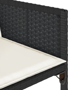 vidaXL 7-cz. zestaw mebli ogrodowych z poduszkami, czarny, polirattan 7