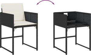 vidaXL 9-cz. zestaw mebli ogrodowych z poduszkami, czarny, rattan PE 10