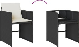 vidaXL 13-cz. zestaw mebli do ogrodu, poduszki, czarny, rattan PE 7