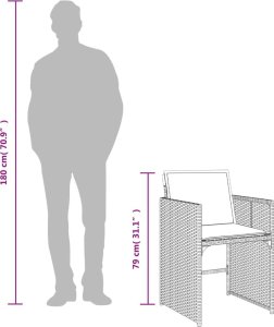 vidaXL 9-cz. zestaw mebli ogrodowych z poduszkami, czarny, rattan PE 11