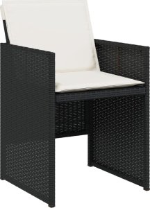 vidaXL 9-cz. zestaw mebli ogrodowych z poduszkami czarny rattan PE 5