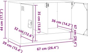 vidaXL Szafka pod telewizor, antracytowa, 67x39x44 cm, stalowa 12
