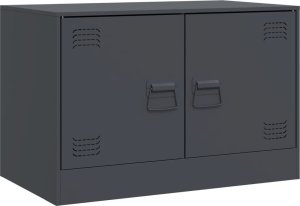 vidaXL Szafka pod telewizor, antracytowa, 67x39x44 cm, stalowa 2