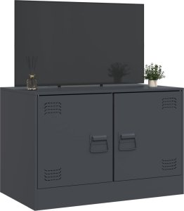 vidaXL Szafka pod telewizor, antracytowa, 67x39x44 cm, stalowa 5