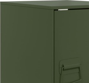 vidaXL Szafki nocne, 2 szt., oliwkowa zieleń, 34,5x39x44 cm, stal 11