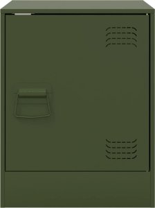 vidaXL Szafki nocne, 2 szt., oliwkowa zieleń, 34,5x39x44 cm, stal 5