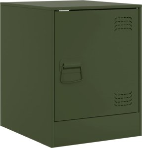 vidaXL Szafki nocne, 2 szt., oliwkowa zieleń, 34,5x39x44 cm, stal 7