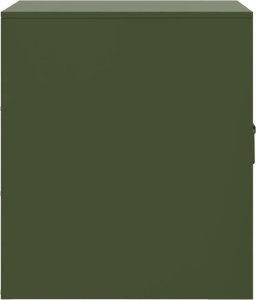 vidaXL Szafki nocne, 2 szt., oliwkowa zieleń, 34,5x39x44 cm, stal 8