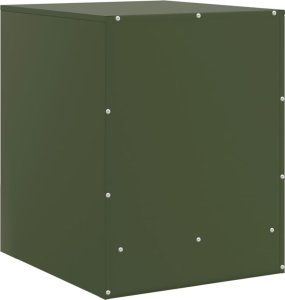 vidaXL Szafki nocne, 2 szt., oliwkowa zieleń, 34,5x39x44 cm, stal 9