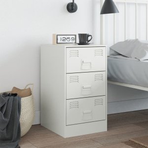 vidaXL Szafka nocna, biała, 34,5x39x62 cm, stal 3