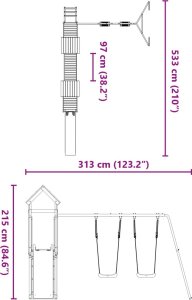 vidaXL Plac zabaw do ogrodu, impregnowane drewno sosnowe 11