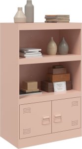 vidaXL Szafka boczna, różowa, 67x39x107 cm, stal 5