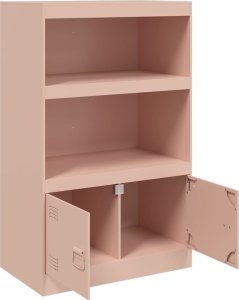 vidaXL Szafka boczna, różowa, 67x39x107 cm, stal 7