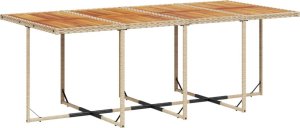 vidaXL 9-cz. zestaw mebli ogrodowych z poduszkami, beżowy, polirattan 4