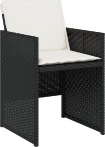 vidaXL 11-cz. zestaw mebli do ogrodu, z poduszkami, czarny rattan PE 5