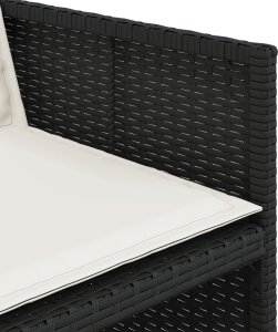 vidaXL 11-cz. zestaw mebli do ogrodu, z poduszkami, czarny rattan PE 9