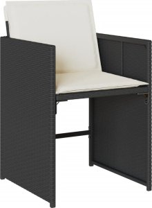 vidaXL 9-cz. zestaw mebli ogrodowych z poduszkami, czarny, rattan PE 4
