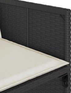 vidaXL 9-cz. zestaw mebli ogrodowych z poduszkami, czarny, rattan PE 6