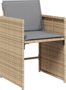 vidaXL 13-cz zestaw mebli do ogrodu, poduszki, mieszany beż, rattan PE 4