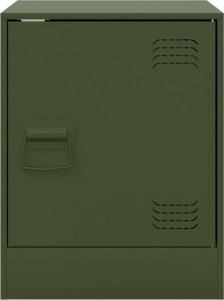 vidaXL Szafka nocna, oliwkowa zieleń, 34,5x39x44 cm, stal 6