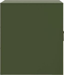 vidaXL Szafka nocna, oliwkowa zieleń, 34,5x39x44 cm, stal 8