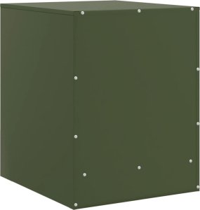 vidaXL Szafka nocna, oliwkowa zieleń, 34,5x39x44 cm, stal 9