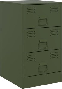 vidaXL Szafki nocne, 2 szt., oliwkowa zieleń, 34,5x39x62 cm, stal 5
