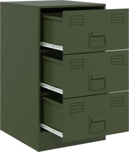 vidaXL Szafki nocne, 2 szt., oliwkowa zieleń, 34,5x39x62 cm, stal 6