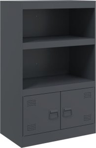 vidaXL Szafka boczna, antracytowa, 67x39x107 cm, stal 2