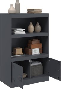 vidaXL Szafka boczna, antracytowa, 67x39x107 cm, stal 4