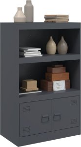 vidaXL Szafka boczna, antracytowa, 67x39x107 cm, stal 5