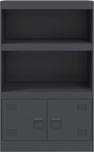 vidaXL Szafka boczna, antracytowa, 67x39x107 cm, stal 6