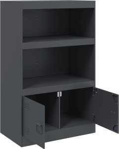 vidaXL Szafka boczna, antracytowa, 67x39x107 cm, stal 7