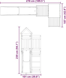 vidaXL Plac zabaw do ogrodu, impregnowane drewno sosnowe 9