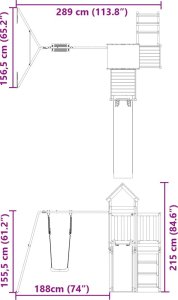 vidaXL Plac zabaw do ogrodu, impregnowane drewno sosnowe 11