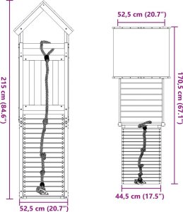 vidaXL Plac zabaw do ogrodu, lite drewno sosnowe 9