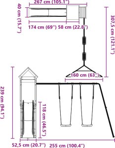 vidaXL Plac zabaw do ogrodu, impregnowane drewno sosnowe 11