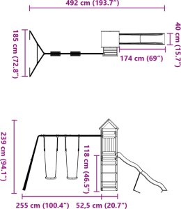 vidaXL Plac zabaw do ogrodu, impregnowane drewno sosnowe 11