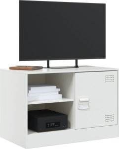 vidaXL Szafka pod telewizor, biała, 67x39x44 cm, stalowa 4