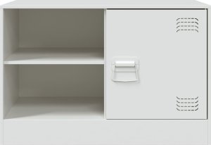 vidaXL Szafka pod telewizor, biała, 67x39x44 cm, stalowa 6