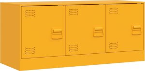 vidaXL Szafka pod telewizor, musztardowa, 99x39x44 cm, stalowa 2
