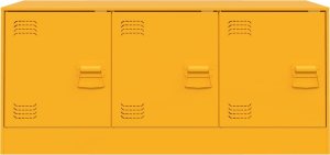 vidaXL Szafka pod telewizor, musztardowa, 99x39x44 cm, stalowa 6