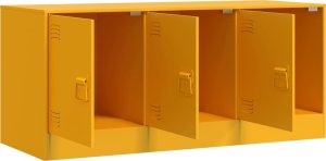 vidaXL Szafka pod telewizor, musztardowa, 99x39x44 cm, stalowa 7