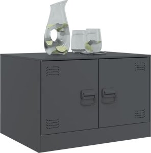 vidaXL Stolik kawowy, antracytowy, 67x50x44 cm, stal 4