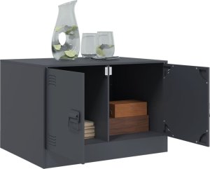 vidaXL Stolik kawowy, antracytowy, 67x50x44 cm, stal 5