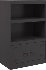 vidaXL Szafka boczna, czarna, 67x39x107 cm, stal 2