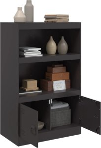 vidaXL Szafka boczna, czarna, 67x39x107 cm, stal 4